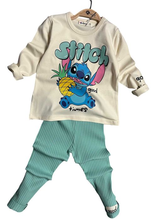 Stitch komplet bawełna prążek