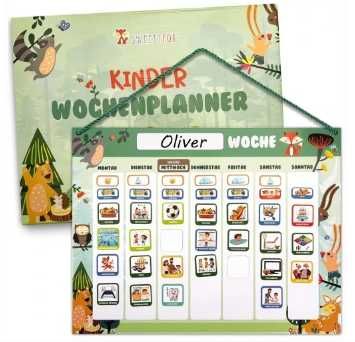 Tygodniowy planer dla dzieci magnetyczna tablica Niemiecki