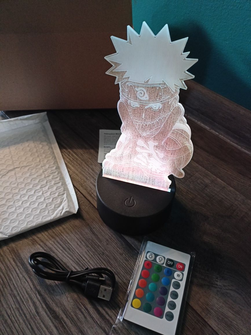 Lampka LED nocna na biurko dla fana Naruto pilot prezent dla chłopaka