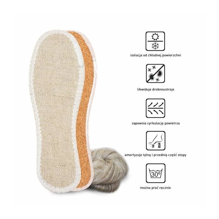 r. 43-44 - naturalne wkładki eko len na korku coccine