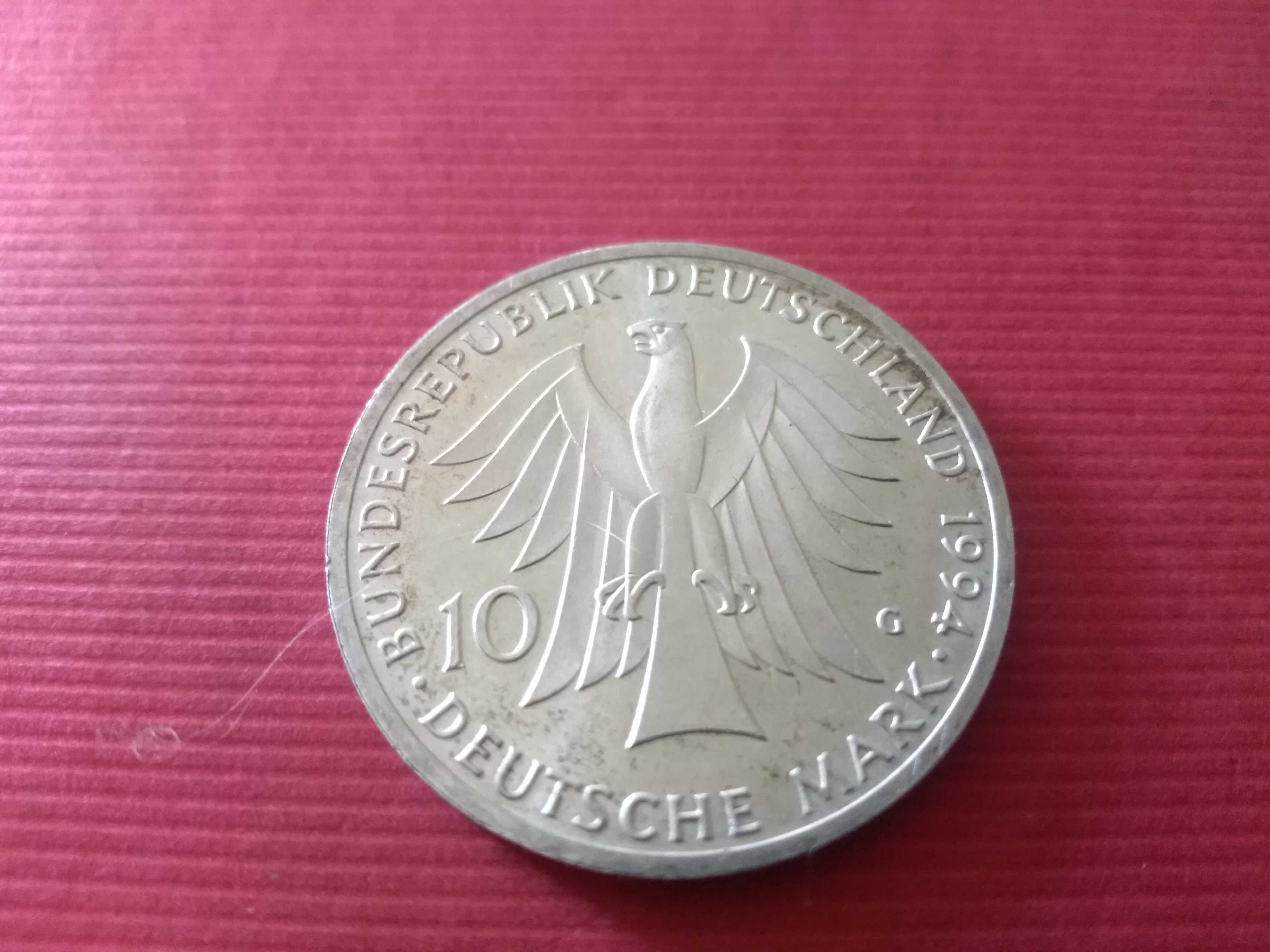 Srebrna moneta - 10 marek Johann Gottfried Herder - kolekcjonerska