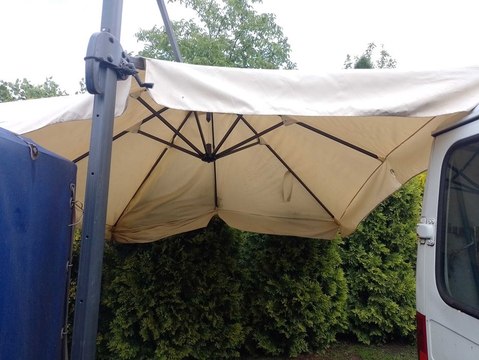 parasol ogrodowy składany duży 3m na 3m używany z niemiec solidny