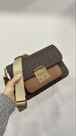Коричнева сумка Sloan Editor Medium Brown Logo Michael Kors