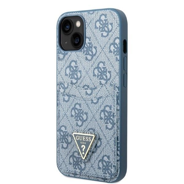 Etui na iPhone 13 / 14 / 15 Guess 4G Double Card Triangle Logo Blue