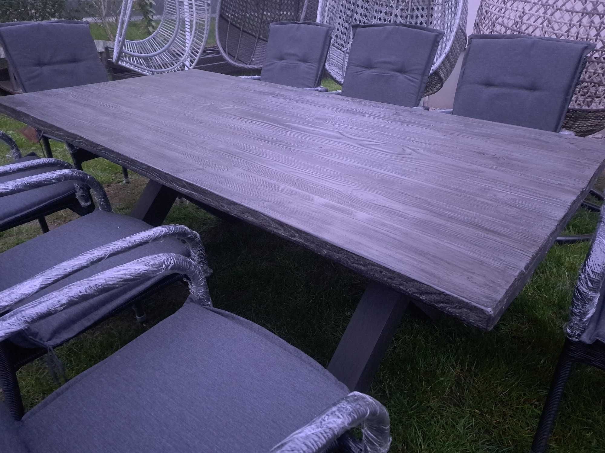 Stół ogrodowy betonowy + 8 krzeseł