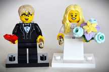Lego figurki ślubne personalizowane / z obrączkami, kwiatami