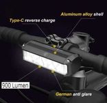 Nowa lampka rowerowa przód aluminium USB zasięg 200m