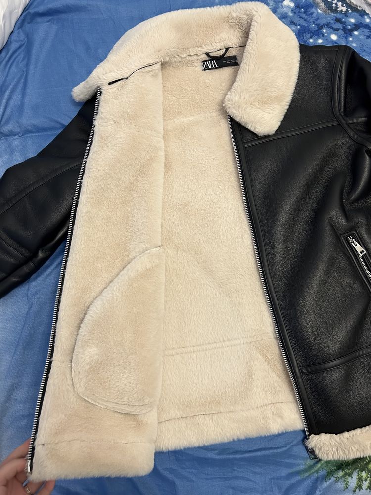 Piękna kurtka ocieplana kożuszkiem firmy Zara