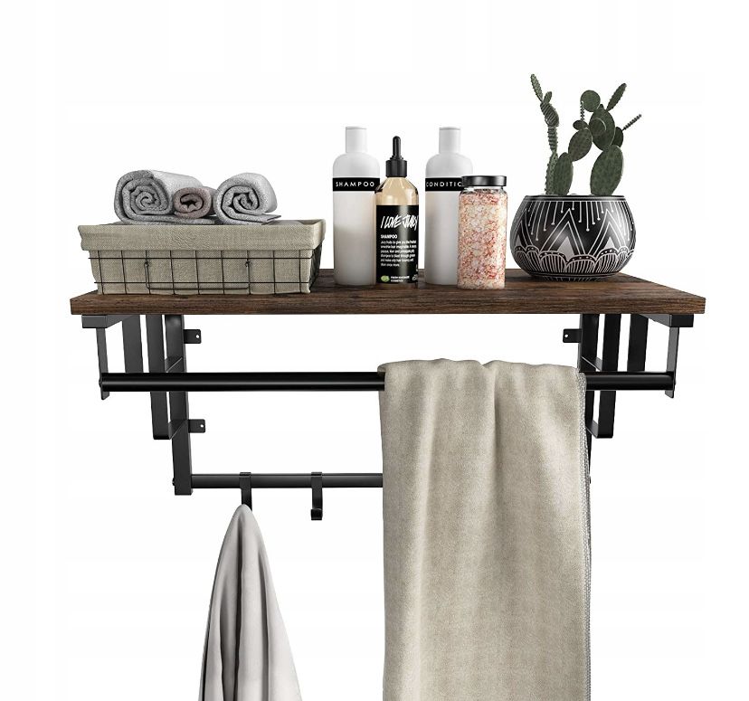 Półka ścienna z wieszakami VINTAGE LOFT