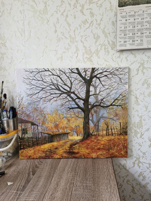 Картина маслом осінь