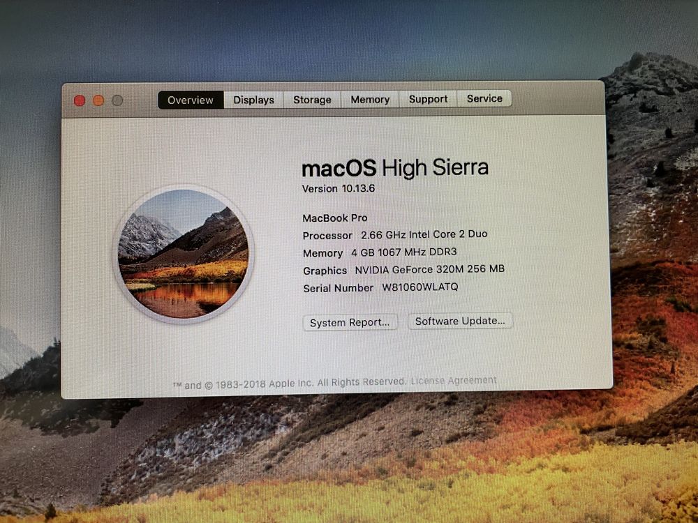 Macbook Pro 13” 2010 SSD 256Gb, 4Gb