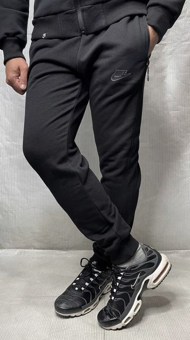 Мужской зимний теплый спортивный костюм Nike на флисе