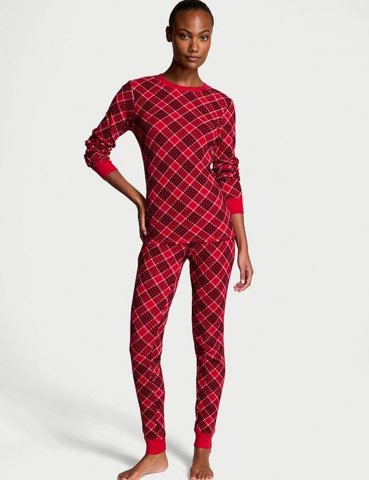 VICTORIA'S SECRET oryginalna z USA pizama thermal czerwona krata S