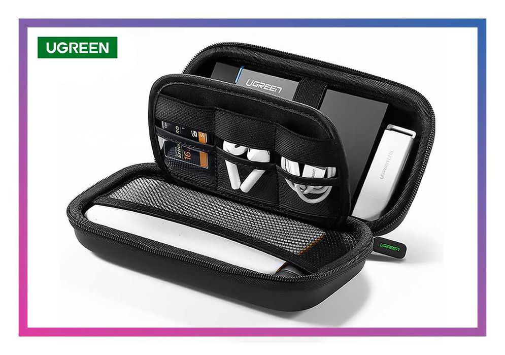 Сумка органайзер для проводов кабелей зарядок несессер для электроники