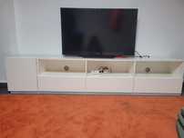 Movel TV  madeira lacado a branco