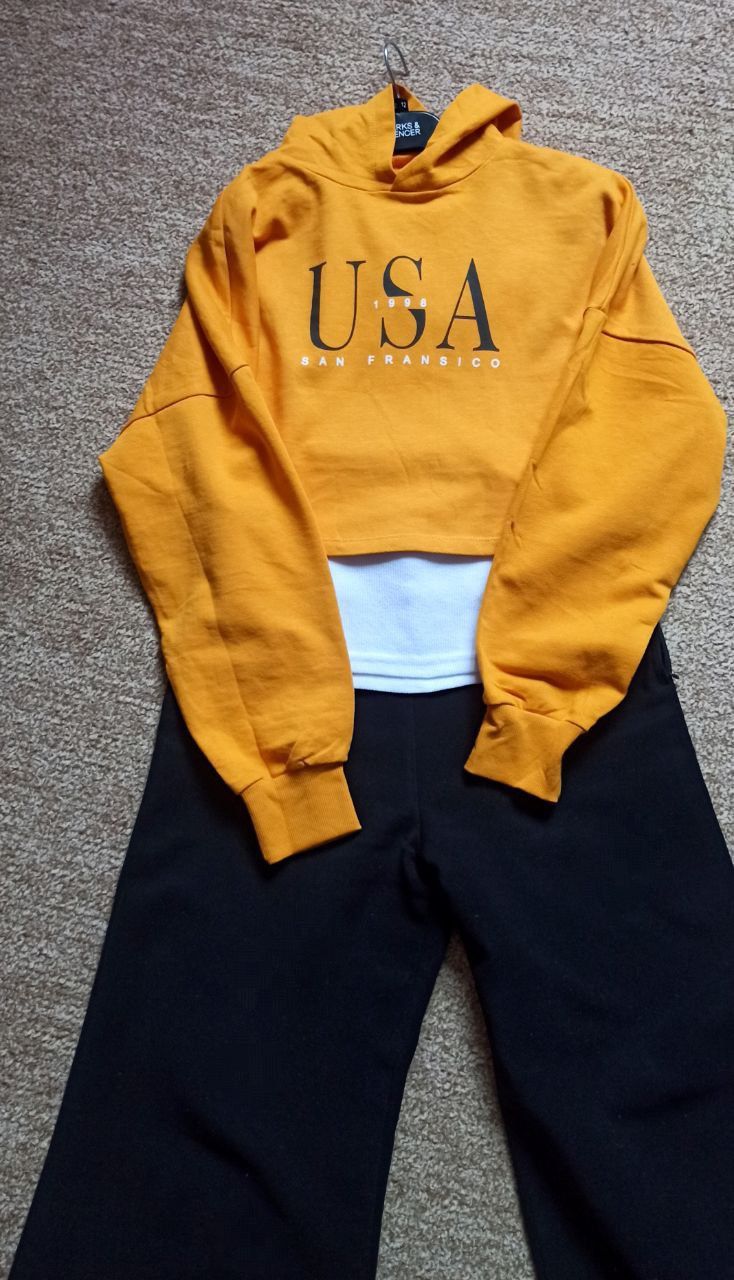 Помаранчеве худі з капюшоном H&M, S