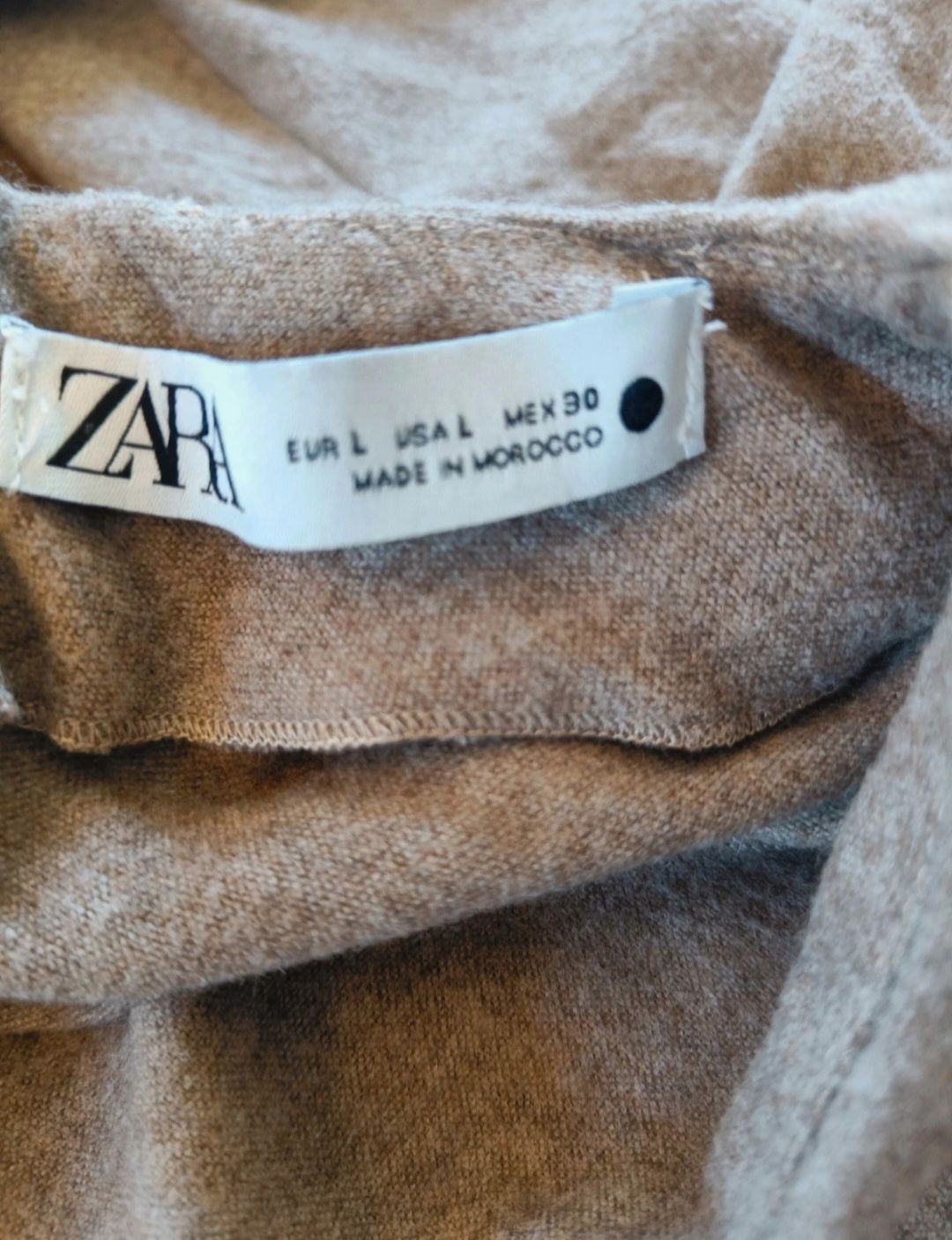 Beżowy sweter ZARA 40 L M 38 wełna wiskoza