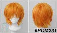 Krótka męska pomarańczowa ruda peruka Ichigo Hinata cosplay wig