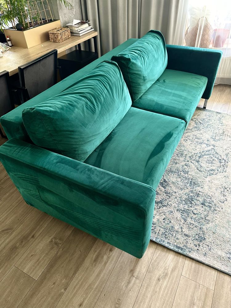 Sofa kanapa Vajnert Modo butelkowa zieleń z funkcją spania