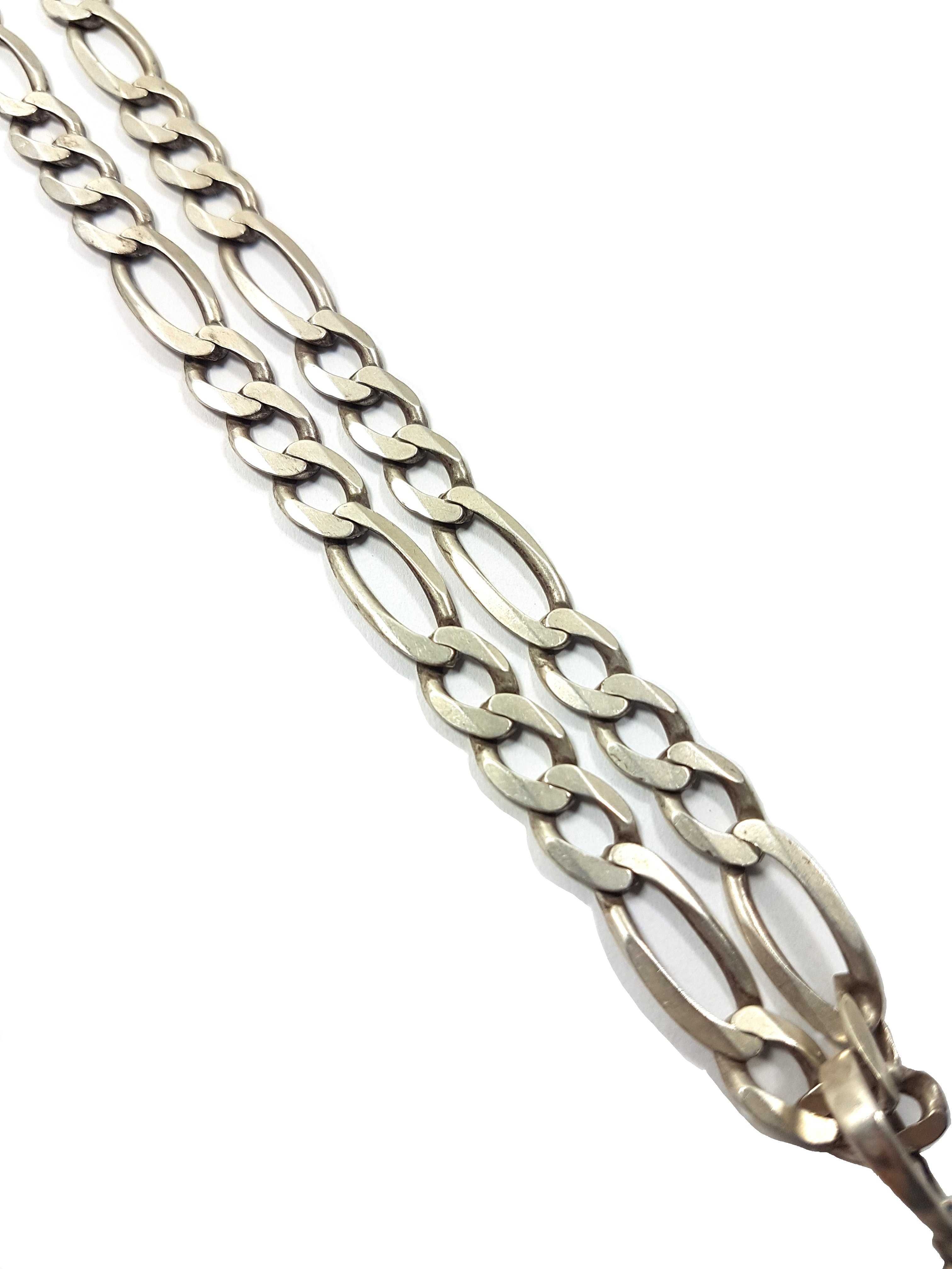 Srebrny Łańcuch z Krzyżem 925 40 GR z Zawieszką 66CM