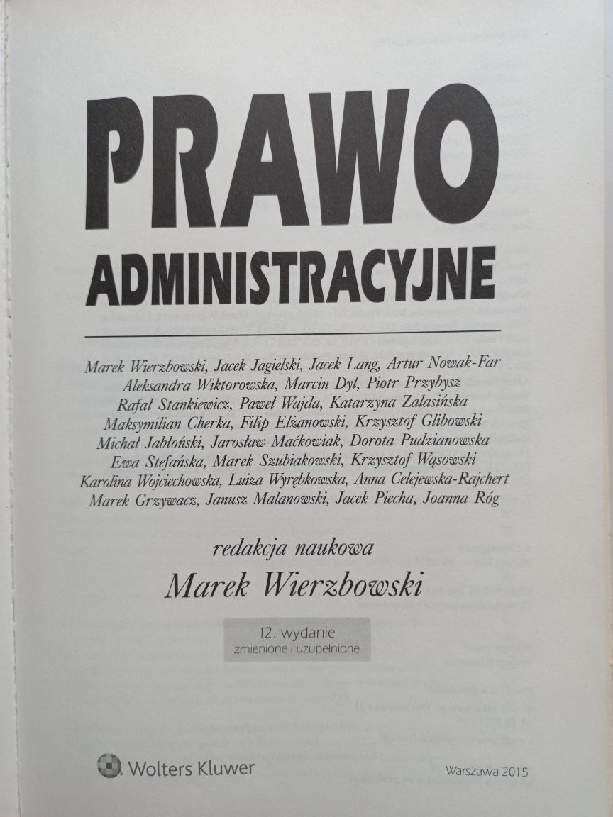 Sprzedam książkę Prawo administracyjne pod red. Marek Wierzbowski