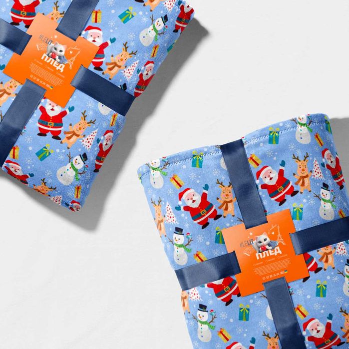 Акція!Плед новорічний, подарунок плєд