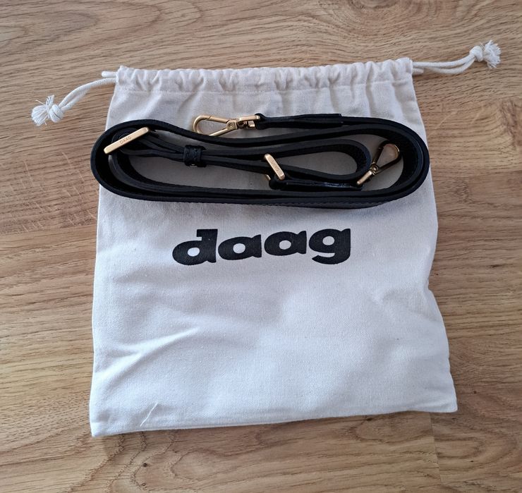 Pasek do torebki Daag czarny skórzany