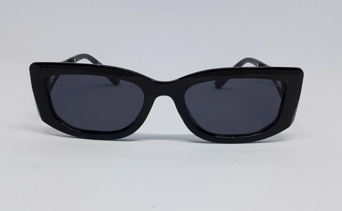 Брендовые модные женские очки черные с черным треугольным лого