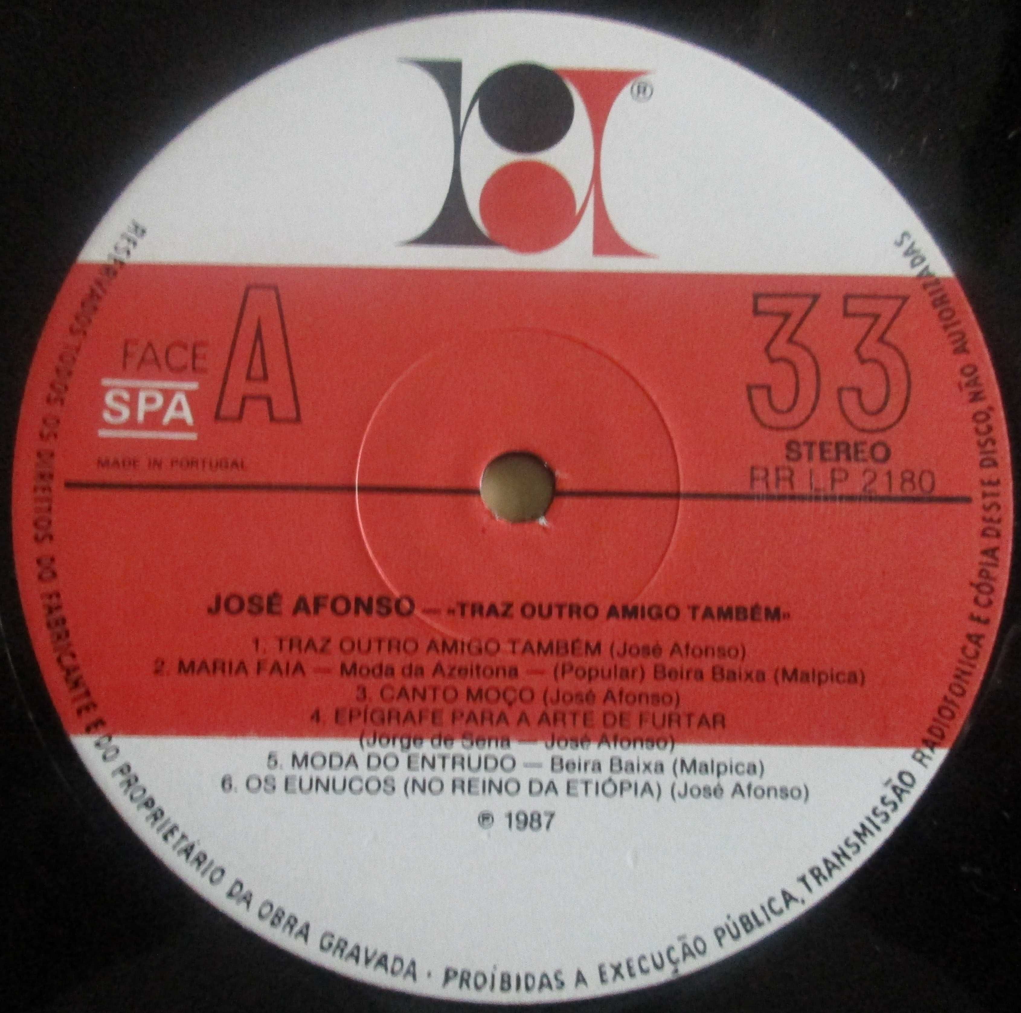 José Afonso	- - - - -		Traz Outro Amigo Também	- - - - -	LP