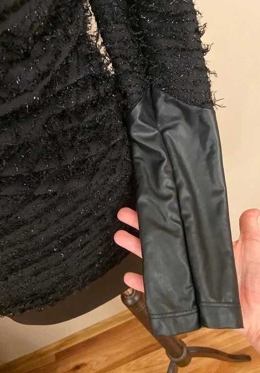 sweter włochaty s m czarny