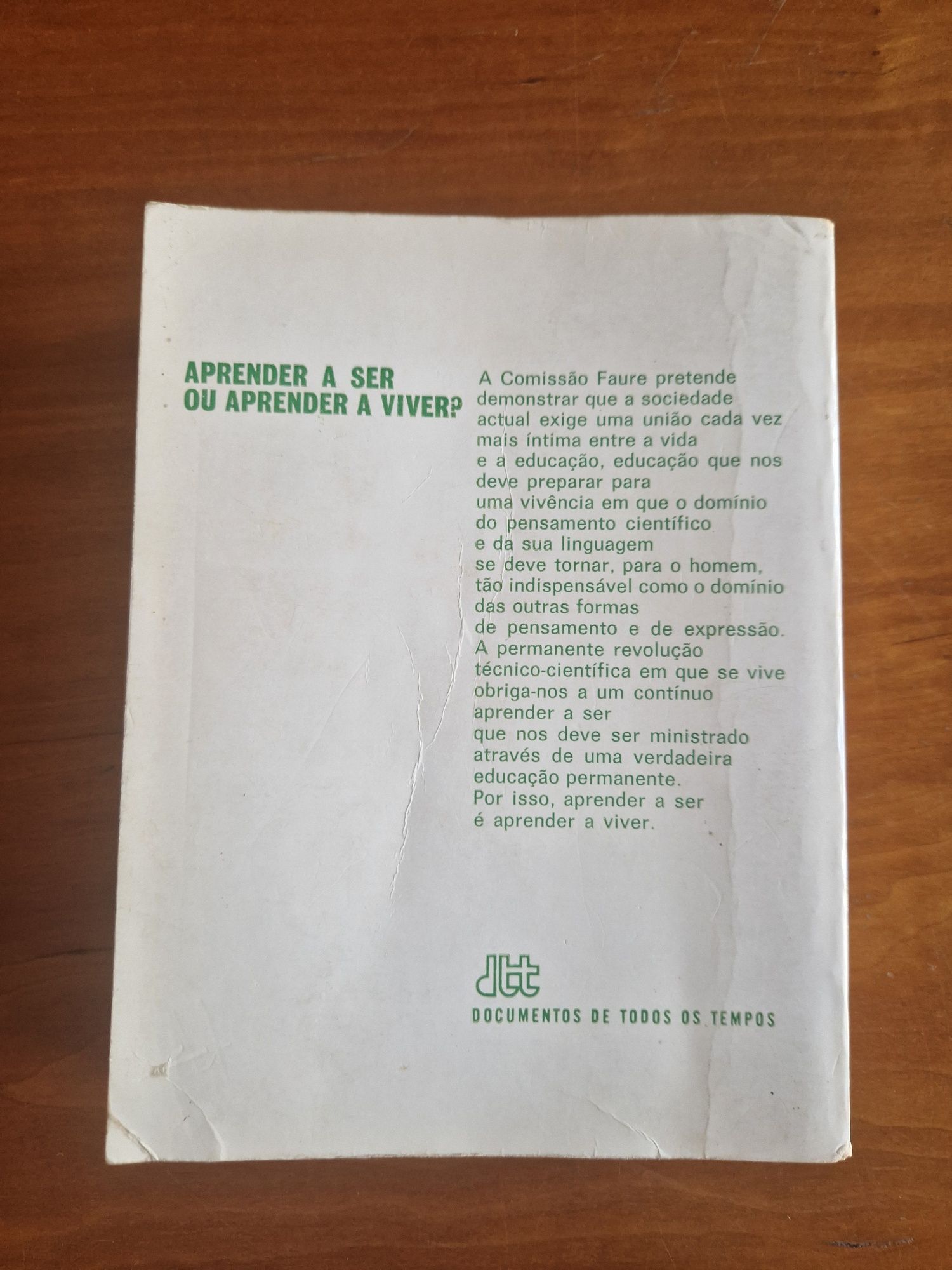 "Aprender a Ser", de Edgar Faure, 3.ª edição, 1981