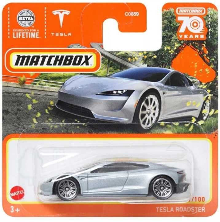 MATCHBOX TESLA ROADSTER srebrny 70-lecie Matchbox