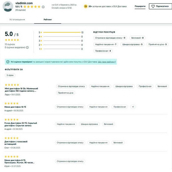 Маленький диктофон Savetek 8 Gb З активацією голосом. Оригінал!