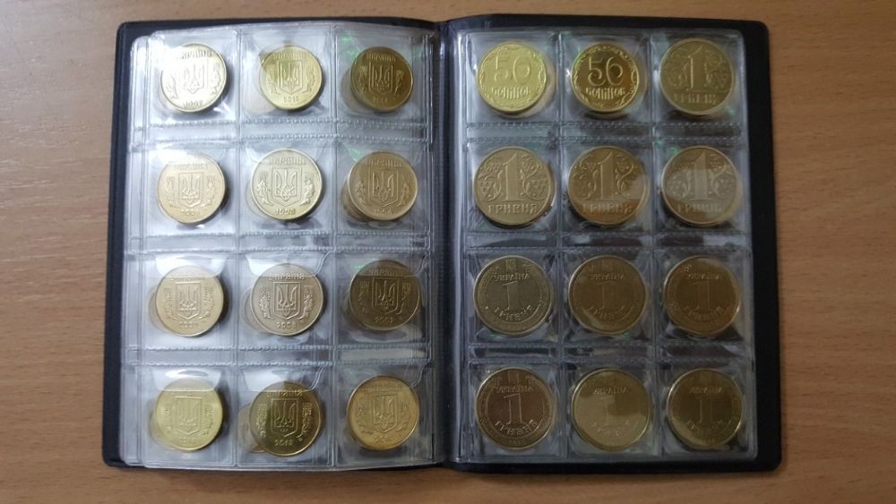 Альбом с обиходными монетами Украины 1992-2019 монеты Украины