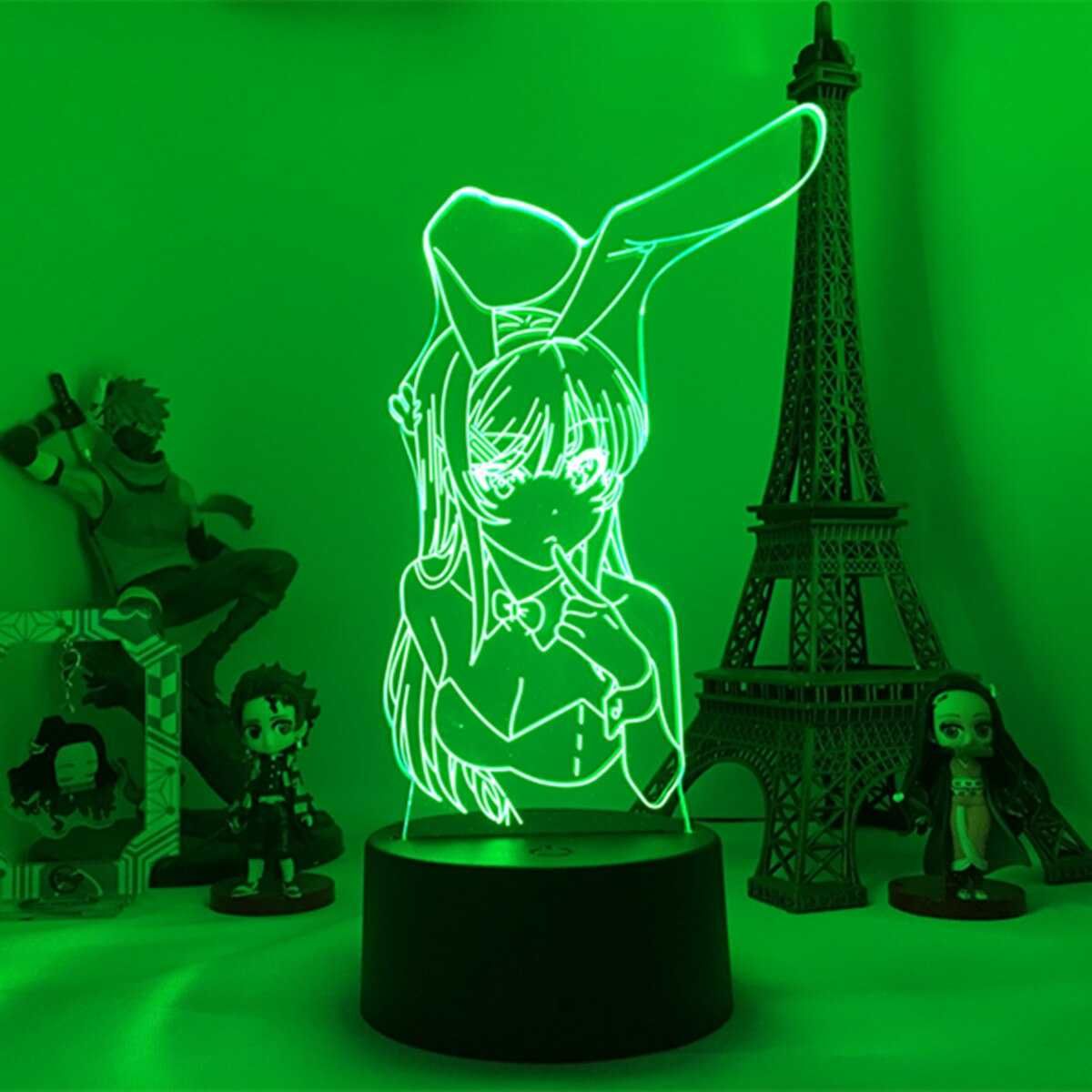 Аниме светильник 3D ночник c Маи Сакурадзима из Bunny girl USB лампа