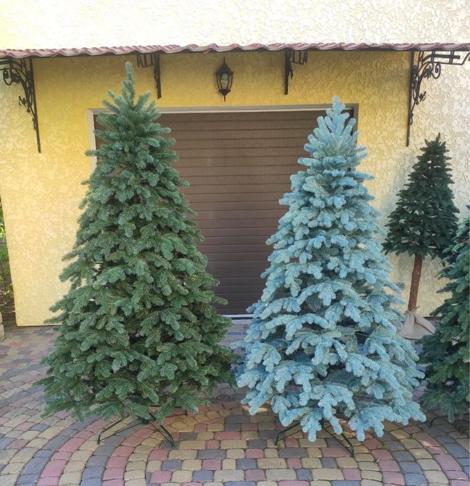 Штучна новорічна Ялинка Еліт (Ковалівська) лита зелена та блакитна