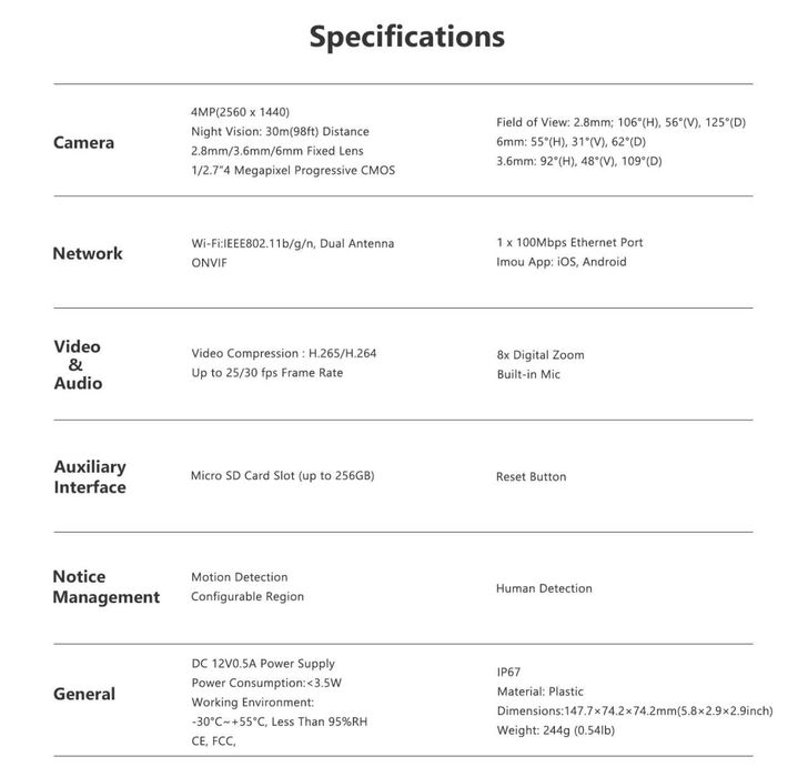 Imou bullet 2c 4mp 3.6mm в наявності