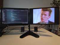 2 monitory DELL U2312HMt 23" FHD IPS na uchwycie