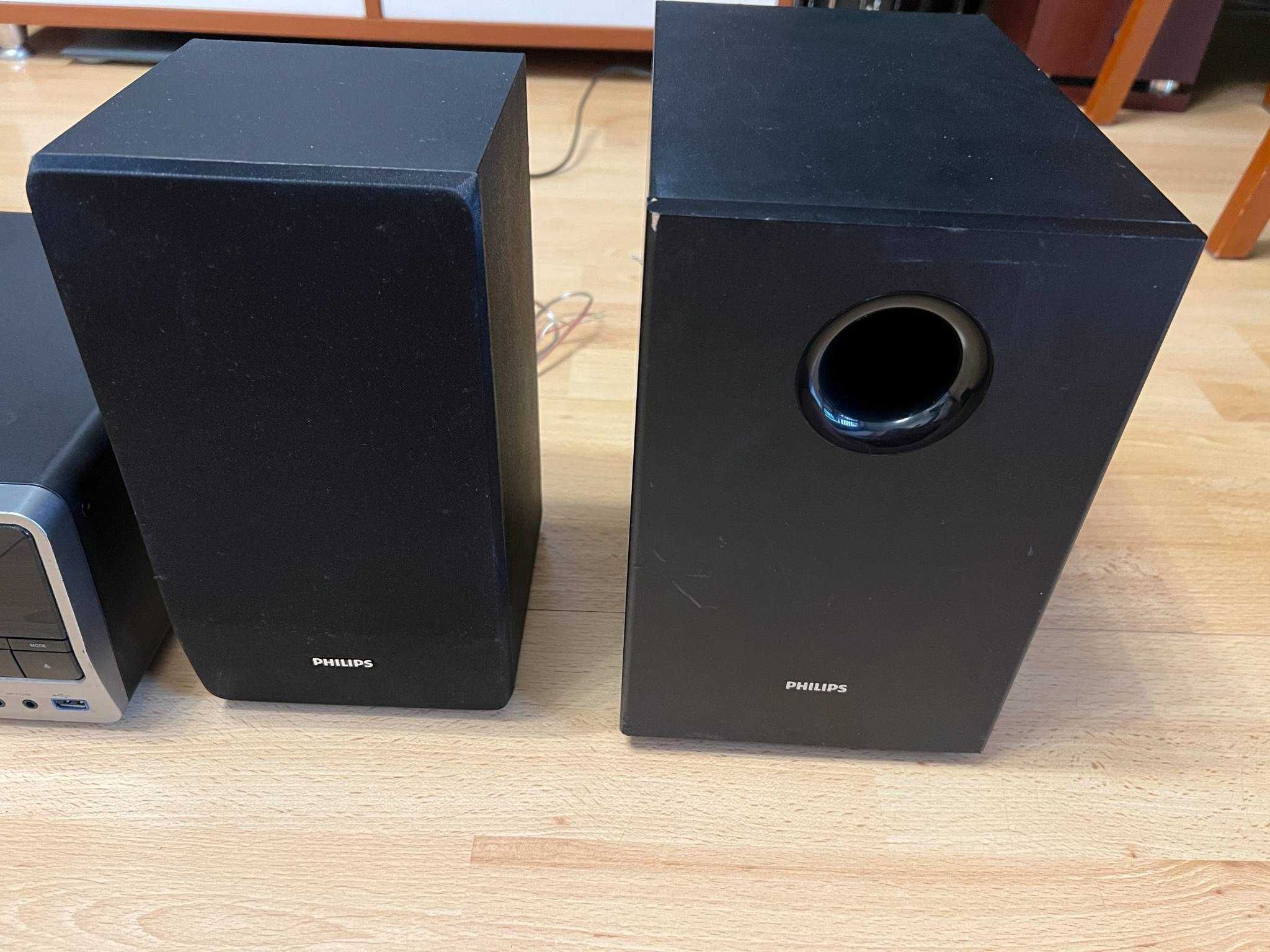 Wieża Philips MCD183 z subwooferem – komplet, sprawna, bez pilota