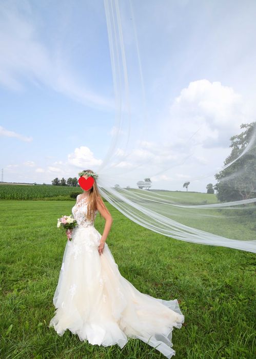 Suknia ślubna koronka Pronovias Ofelia typ księżniczka rozmiar 36 S M