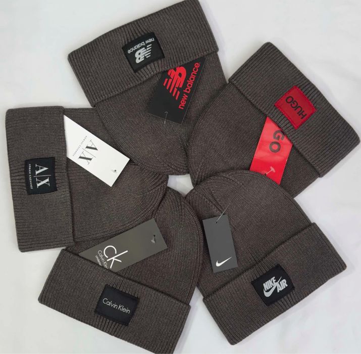 Тепла фірмова шапка Calvin Klein / Hugo Boss / Nike /Armani