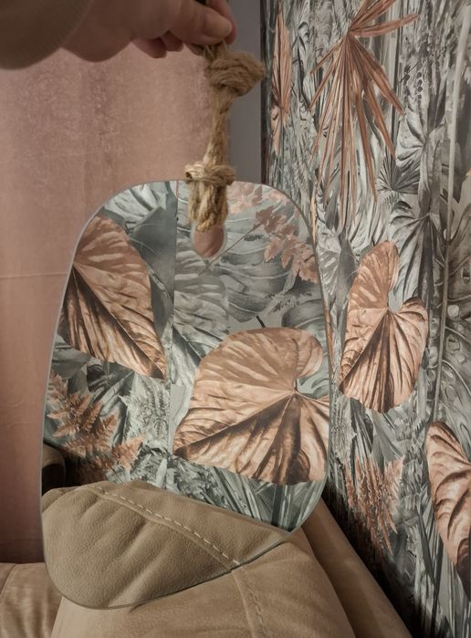 trzy lustra ozdobne na ścianę boho lina