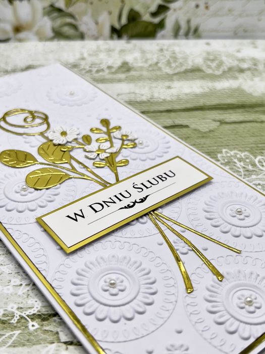 Karka na ślub ślubna ręcznie robiona z kopertą personalizowana