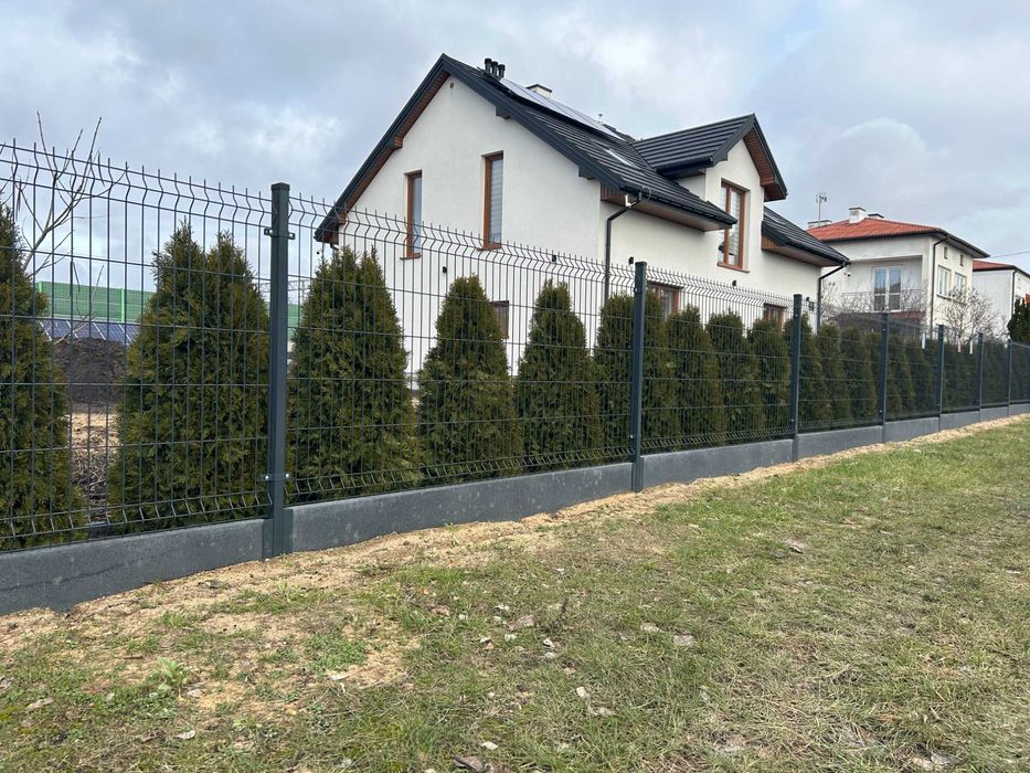 Ogrodzenie panelowe 153cm fi4mm + płyta prefabrykowana z montażem