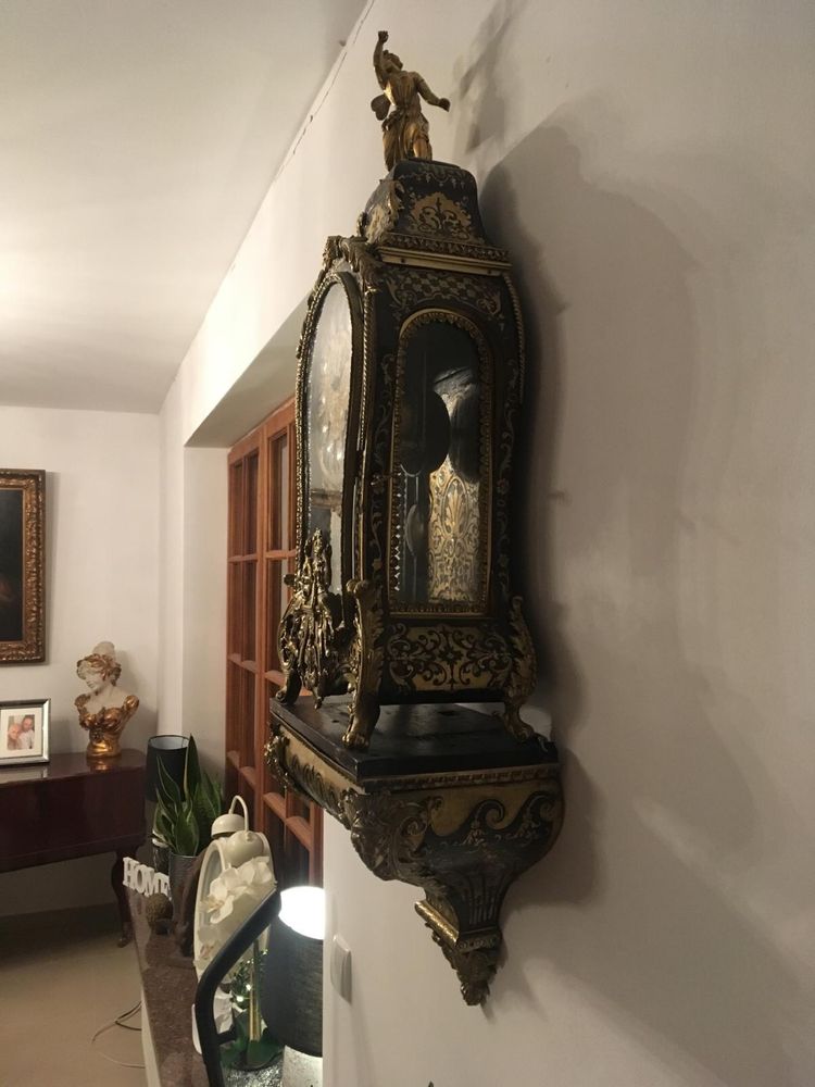 Zegar z półką BOULLE XVIIIw . Po renowacji sprawny oryginal