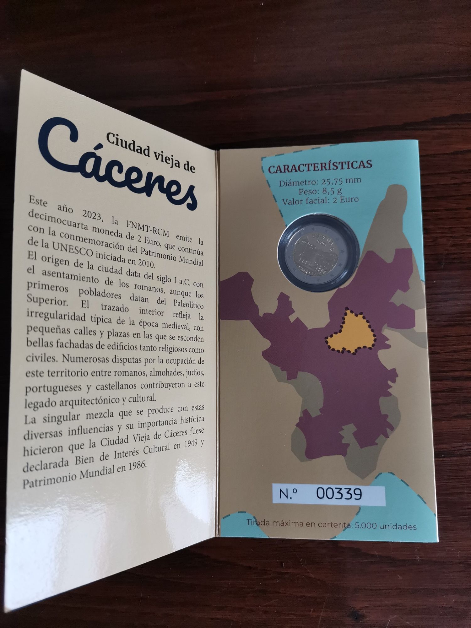 Moeda 2€ proof Cáceres - Espanha 2023
