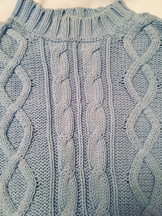 Свитер CYRILLUS, 100% cotton, голубой цвет, 1,65-1,70-рост, б/у