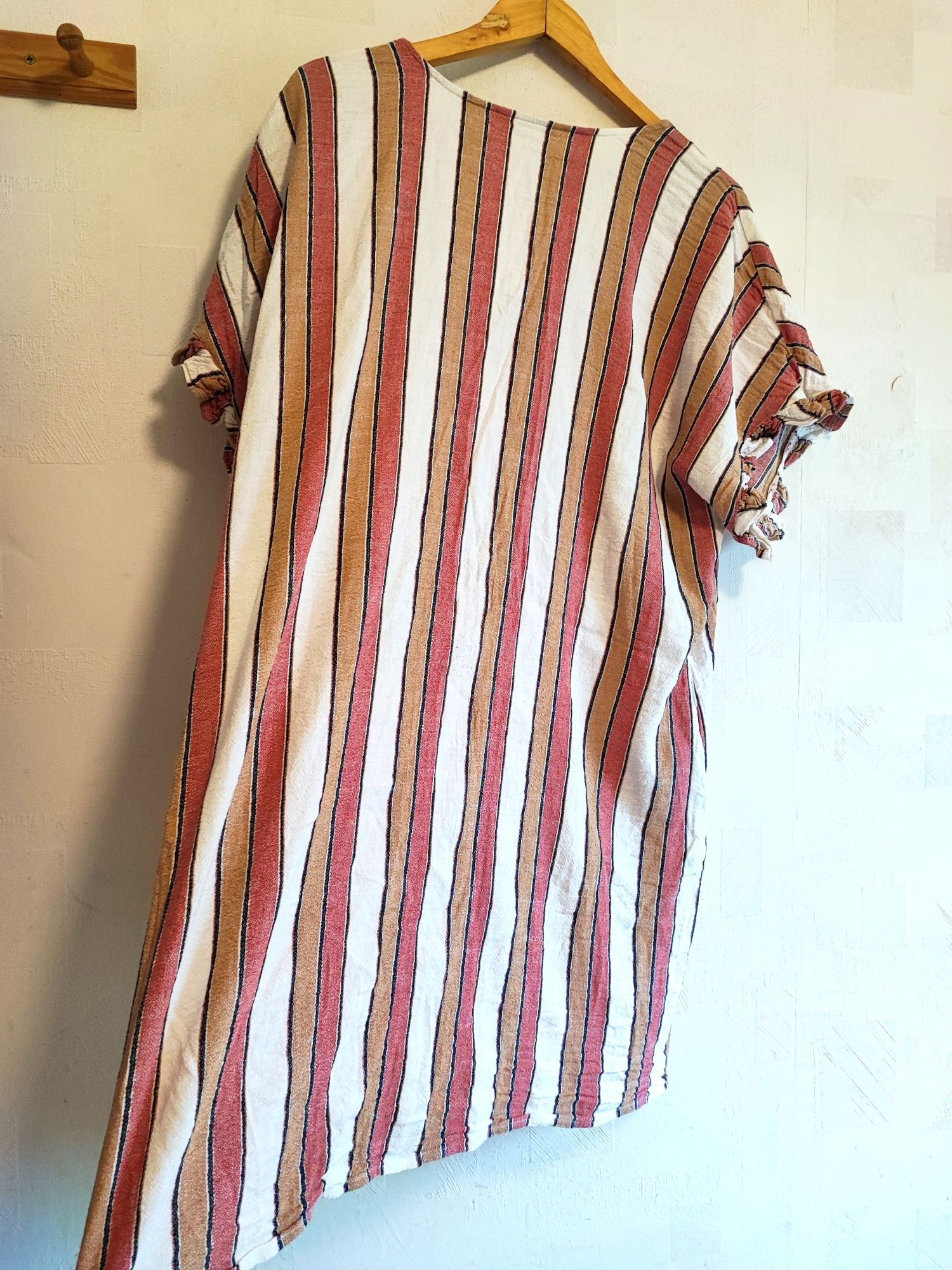 Letnia jakościowa sukienka plus size 4XL 48 lato wakacje w paski