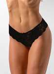 Koronkowe figi stringi czarne XL – elegancka bielizna
