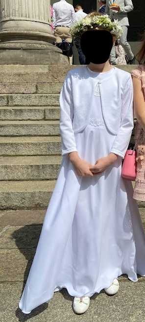 Sukienka komunijana, bolerko, narzutka